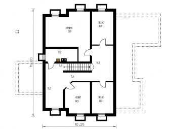 Grundriss des Obergeschosses - BUNGALOW 100